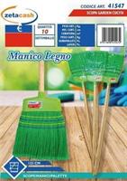 SCOPA SPAZZINA CUCITA CON MANICO IN LEGNO