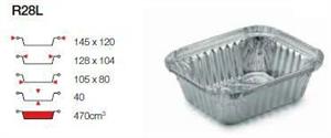 VASCHETTA ALLUMINIO R28L 1PRZ DIM.145X120H40 CF=100PZ
