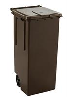 PATTUMIERA MARRONE 100LT C/COPERCHIO E PEDALE +REGGISACCO