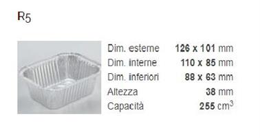 VASCHETTA ALLUMINIO R5S 1/2PZCF=100PZ 10X12CM