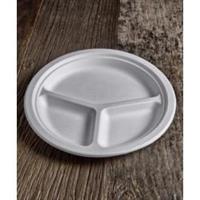PIATTO TRISCOMPARTO 26CM COMPOSTABILE POLPA DI CELL. CF=50PZ