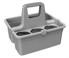 CESTINO PORTAOGGETTI IN PLASTICA 2SCOMP.C/FERMABOTT+MANICO
