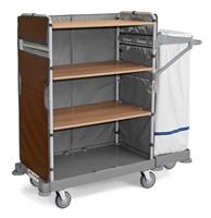 CARRELLO HOTEL MOD.MORGAN 812 C/3 RIPIANI IN LEGNO +PORTASAC