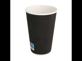 BICCHIERE IN CARTONCINO ONDULATO 480ML NERO CF=25PZ