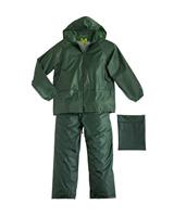 COMPLETO GIACCA+PANTALONE NYLON PVC ANTIPIOGGIA COL.VERDE
