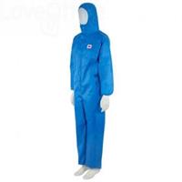 TUTA ZIP INTERA CON CAPPUCCIO COLORE AZZURRO TNT CAT.III