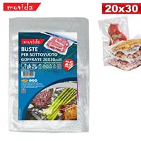 BUSTA PER SOTTOVUOTO GOFFRATA 20X30CM CF=25PZ